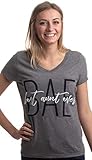Ann Arbor T-shirt Co. BAE: Best Aunt Ever | Cute Funny Niece Nephew New Baby V-Neck T-Shirt for Women-(Vneck,M) Retro Grey