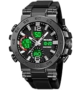 Relógio esportivo digital masculino, relógio militar à prova d'água, tela LED, mostrador grande, ...