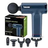 Beurer PowerReload Massagepistole, professionelle Triggerpunktmassage für Entspannung & Regeneration, kraftvolles Muskelmassagerät mit 5 Aufsätzen, 5 Intensitätsstufen, extrem leise & Akku bis zu 4h