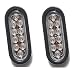 2 Clear Lens Red Oval Oblong Sealed 6" LED Stop Turn Tail Light Kit with Grommet and Plug For Truck Trailer RV