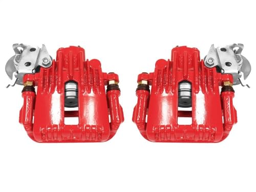 Image of PowerStop Rear Red Powder Coated Brake Caliper Pair for Chevrolet Camaro 1993-97 | Pontiac Firebird 1993-97 - High-Temp Brake Caliper Upgrade, S4540