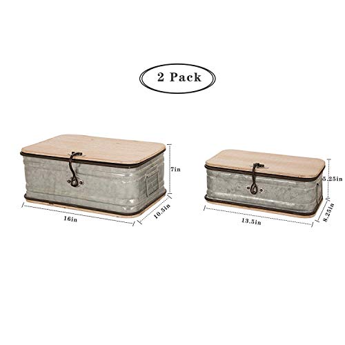 Glitzhome 1504202677 Decorative Galvanized Metal Boxes thumb #2
