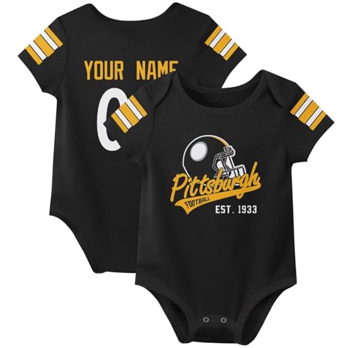 KREDE Baby Clothes Unisex Bodysuit Personalized Custom Name Number for Baby Boy Girl