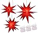 Produktbild Weihnachtsbeleuchtung außen/innen  Weihnachtsdeko Beleuchtung  Set aus 3 Faltsternen mit Batteriefach und Timer  Ø 25/25/35 cm  Rot  Für eine magische Weihnachtszeit