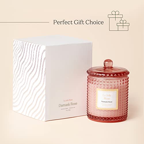 La Jolie Muse Wild Rose Candle, Candles Gifts For Women, Luxury Jar Candles For Home Scented, Natural Soy Candles, Premium Candle Gift, 75 Hours Long Burning, 10 Oz #TOP6