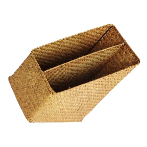 Happyyami Practical Wicker Document Organizer Fabric Baskets for Shelves Office Use