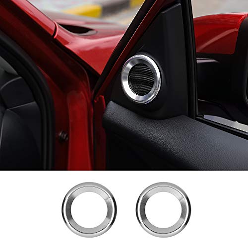 Thenice for 10th Gen Civic Door Audio Speaker Rings Anodized Aluminum A-Pillar Loudspeaker Decorations Circle Trims for Honda Civic 2016 2017 2018 2019 2020 2021 -Blue