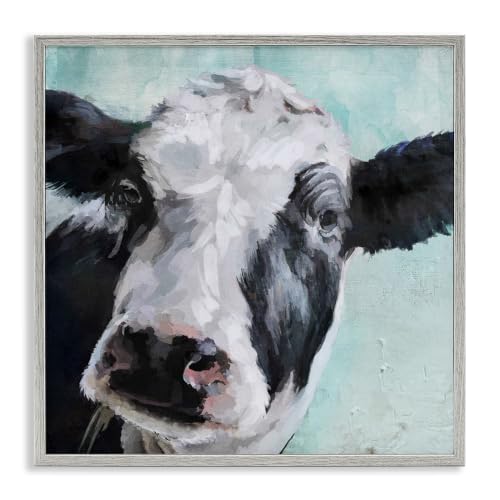 Gentle Farm Cow Country, 17 x 17 Inch Framed Giclée Print