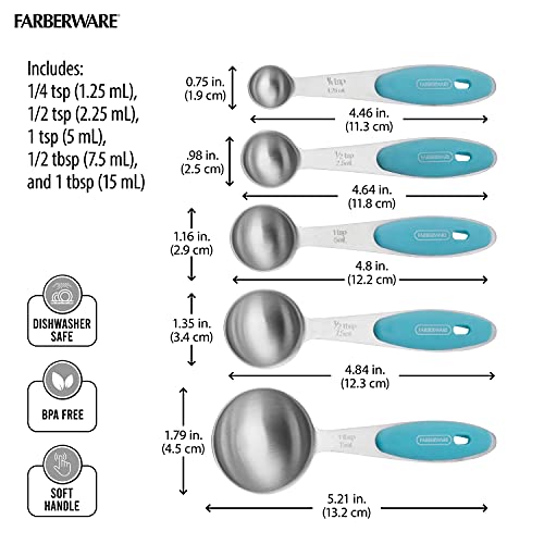 Farberware Pro Stainless Steel Measuring Set, 9-Piece, Aqua #TOP2