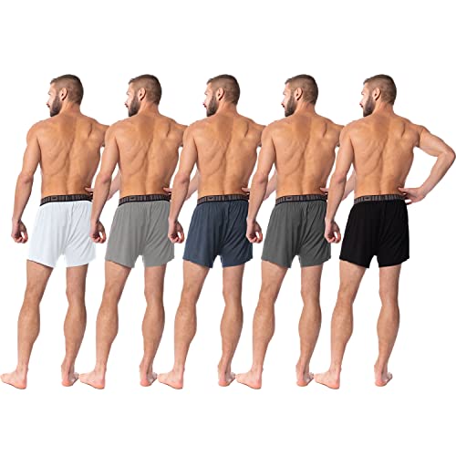 AMERICAN HEAVEN Boxers for Men | 5 Pack Cotton Rayon Stretch Cool Comfortable Breathable Boxer Short Underwear4