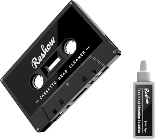Reshow Nettoyeur de Têtes de Cassette Audio avec 1 Liquides de Nettoyage - Kit d'entretien Humide pour Lecteur de Cassette/Boombox/Deck/Enregistreur (1...
