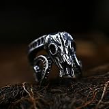 SALAN Anillo Abierto Nariz De Acero Inoxidable Vikingo Plato Antiguo Cabeza De Oveja Anillo De Calavera Anillo De Apertura Vintage Joyería De Hombre