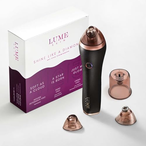 Lume Skin Diamond Pro, Esfoliazione con Polvere di Diamanti, Aspiratore Punti Neri Professionale, Microdermoabrasione Pulizia Viso, Rimozione Brufoli Comedoni, Estrattore Pori, Dispositivo 4 in 1