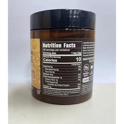 Decaf Mushroom Coffee - 36 Servings, Instant Coffee Mix Includes 10 Mushrooms Extract Powder, 72 Grams