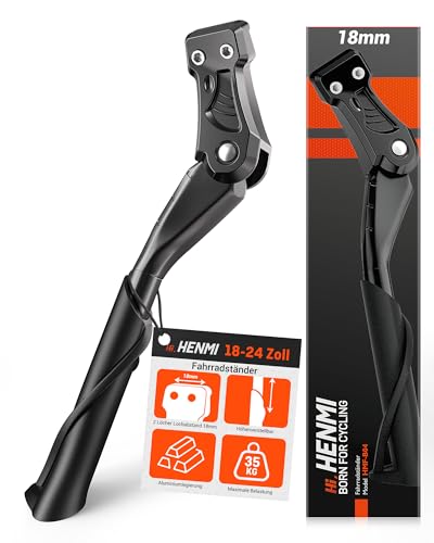 HENMI Fahrradständer Kinderfahrrad Ständer Höhenverstellbar Fahrrad Ständer Kinder rutschfest Stabil Fahrradständer für Mountainbike Rennrad (18mm 2 Löchern Kinder Fahrradständer 18-24 Zoll)