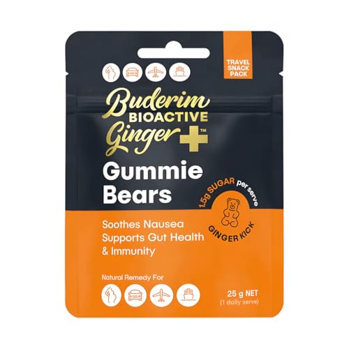 Buderim Ginger+ BioActive Ginger Plus Hot Gummie Bears 25g