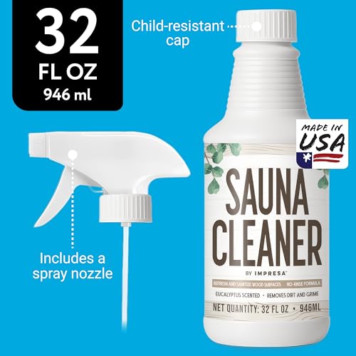 image for IMPRESA 32oz Sauna Cleaning Spray – All Purpose Eucalyptus Wood Clea