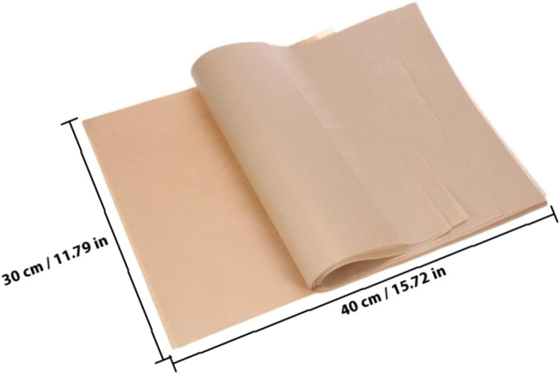 ibasenice Unbleached Parchment Paper Baking Sheets 100pcs 30x40cm Nonstick Food Wrapping Liners for Air Fryer Oven Bread Cookies Meat