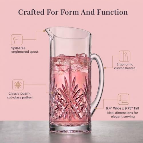 Godinger Beverage Pitcher Carafe, Cocktail Pitcher, Water Pitcher, Bar Mixing Glass - Dublin Collection, 34oz by Godinger - Used condition - Image 3