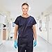 AMZ Medical Supply Dark Blue Disposable Scrub Shirts, Large. Pack of 10 Unisex Disposable Shirts Adults. Lightweight Spunbond Polypropylene 55 GSM Scrub Tops with Two Pockets and Short Sleeves