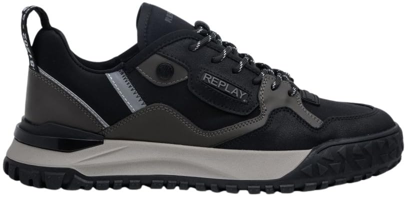 Replay Zapatillas Blix Mixer para Hombre, 003 Black, 43 EU, 003 Black, 43 EU