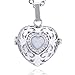 Produktbild Morella Damen Schutzengel Halskette Edelstahl 70 cm mit Anhänger Herz Liebe und Klangkugel weiß Ø 16 mm in Schmuckbeutel