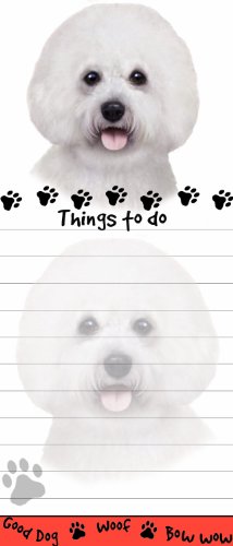 E&S Pets Bichon Frise Shaped Sticky Note Pads, 50 Sheets, 8.5 x 3.5 Inches