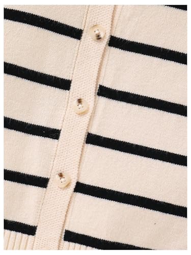 Verdusa Boy's Striped Button Down Sweater Old Money Long Sleeve Lapel Collar Casual Knit Tops4