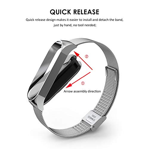 Zwbfu Pulseira de substituição pulseira pulseira pulseira pulseira dupla fivela elástica de aço inox