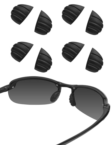 Image of Bwake 4 Pairs Replacement Nose Pieces Pads for Maui Jim Makaha /Sandy Beach /Ho'okipa /Kanaha /Turtle Bay /Banyans /Hapuna Sunglasses - Black