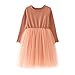 Kids Toddler Girl Mardi Gras Outfit Crewneck Long Sleeve Layered Tutu Dress Fashion Holiday Party Dress 6M-5Y Orange 90