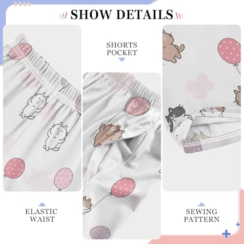 Cats Balloon Cloud Boys Pants for Kids Jogger Pants with Pockets S-XL4