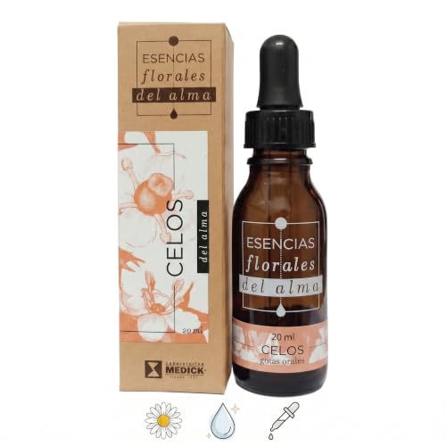 Gotas Naturales de Esencias Florales del Alma 20 ml para: Celos/Tristeza/Rencor/Examen/Duelo/Hiperactividad/Atoestima/Rescate/Adicciones/Miedo/Soledad (Celos)