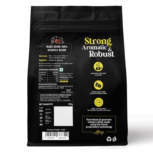 Image of Rage Coffee Premium Silk Blend Classic - 100 Gm | Enhance Fitness, Energy, and Focus | Hot and Cold Coffee