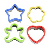 esahpss Paquete de 4 cortadores de galletas, cortadores de galletas de acero inoxidable, juego de cortadores de galletas en forma de corazón para fondant, pasteles, frutas y pasteles