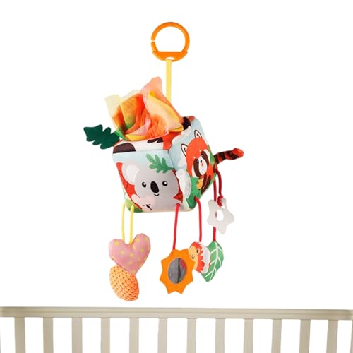 Generisch Juguete para asiento de coche para bebés - Sonajero de peluche con sonajero, compañero de viaje para colgar con clip, para niñas de 0 a 12 meses, para baby shower, cochecito, moisés