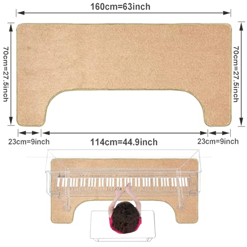 Tappeto per pianoforte insonorizzato, antiscivolo, protezione acustica per pianoforti verticali, tappetino per smorzamento del suono, tappetino fonoassorbente, riduzione del rumore, tappeto per studio