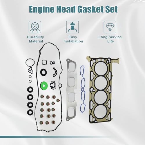 Image of GXARTS Engine Cylinder Head Gasket Set Compatible with Buick Cadillac Chevrolet GMC 2.5L L4 ATS CTS Malibu 2.0L L4 DOHC Turbocharged LTG 2013 2014 2015 2016 2017 12655276 12634693 12627072 12647329
