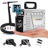 SSIMDER Stick Schweißer, ARC/LIFT TIG 2 in 1 Schweißen, 220V IGBT Inverter, mit TIG-Schweißbrenner 150 A (WP-17V) Hot Start/Anti-Stick & Smart LCD-Display für Home DIY & Metallfertigung