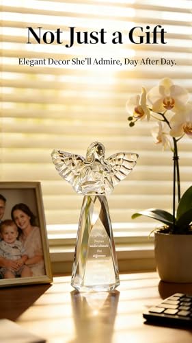 Retirement Gift for Woman Engraved Crystal Angel - Image 4