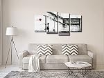 Wieco Art Famous Canvas Paintings Wall Art Banksy Grafitti Girl with Red Balloon Modern Large 4 Piece Inspirational Grey Love Giclee Pictures Print Artwork for Dining Room Kitchen Home Office Decor