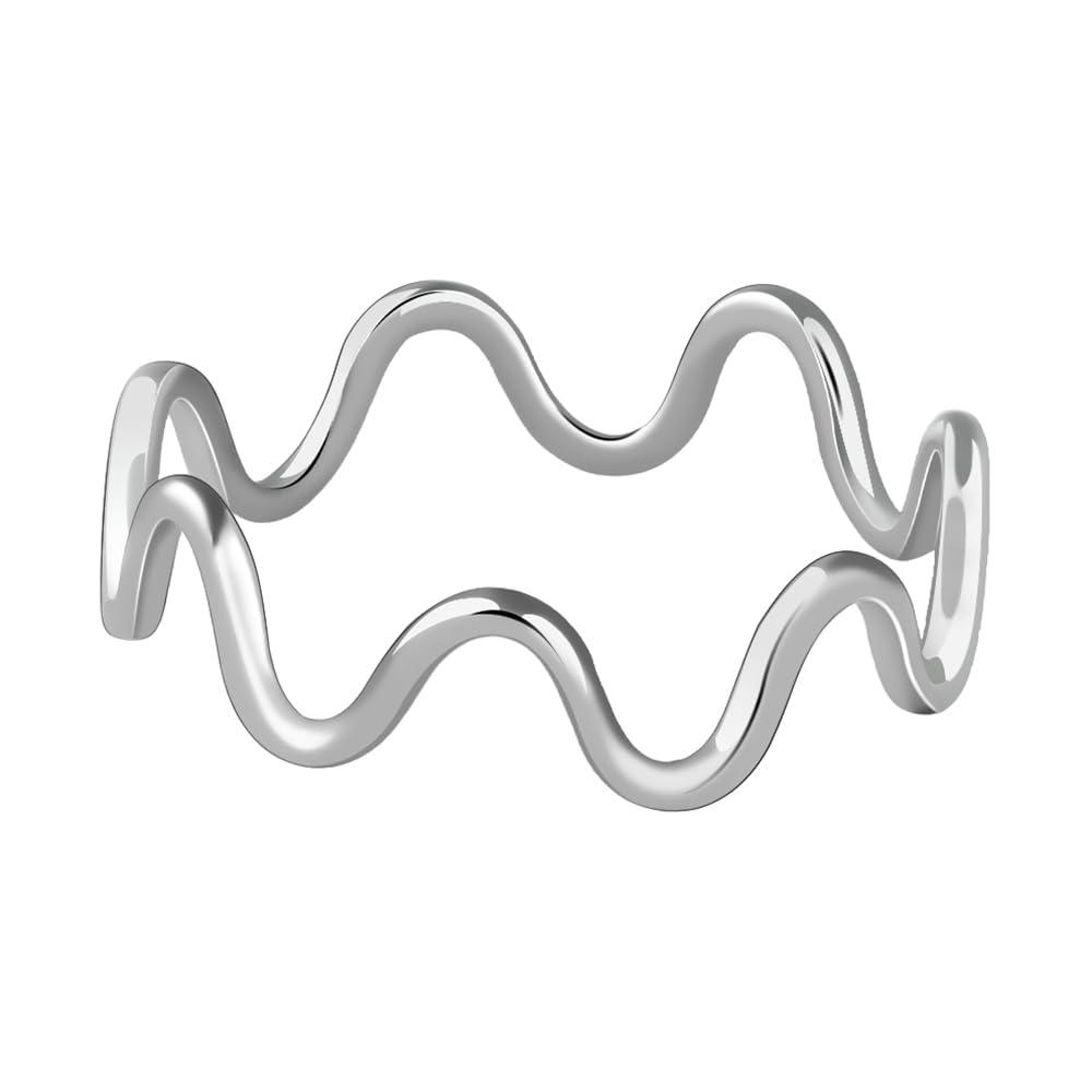 925 Silver Classic Wave Ring, Fixed Size, Indian - 12|Gifts for Women and Girls | With Certificate of Authenticity and 925 Stamp | 6 Months Warranty-image-24