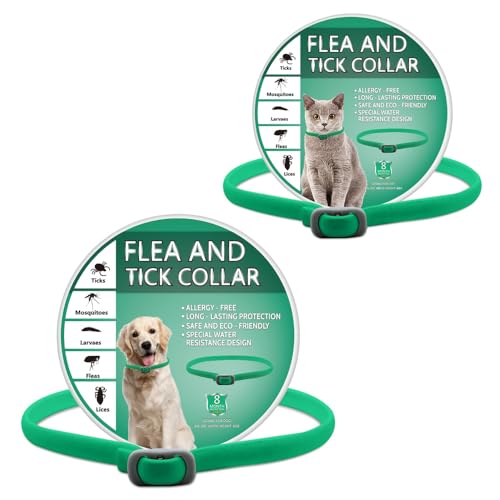 2PCS Collar for Dogs Repellent, Adjustable Collar for Dogs Waterproof, 8 Months Protection Dog Collar Strong Repellency Slow Release, Lasting Deterrence and Protection