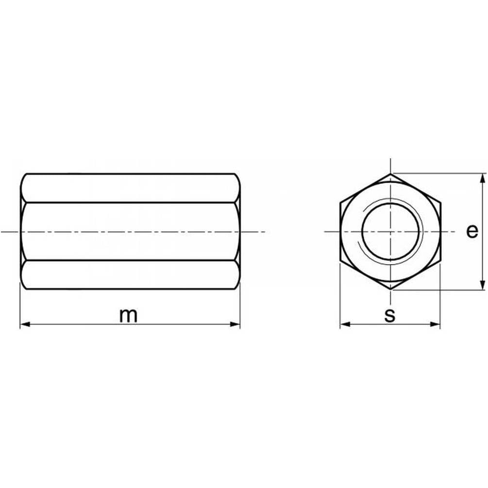 25 dadi esagonali M uguali 3xD M12 mm - DIN 6334 - Inox A4 - D-Work