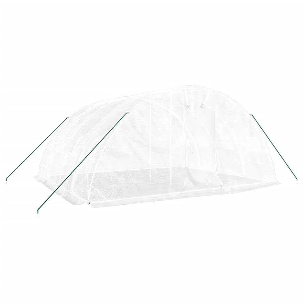 Invernadero con marco de acero blanco 20 m² 5 x 4 x 2,3 m para jardinería aficionada, cultivo, invernadero, balcón, terraza, con ventilación, estructura de acero resistente, cubierta de