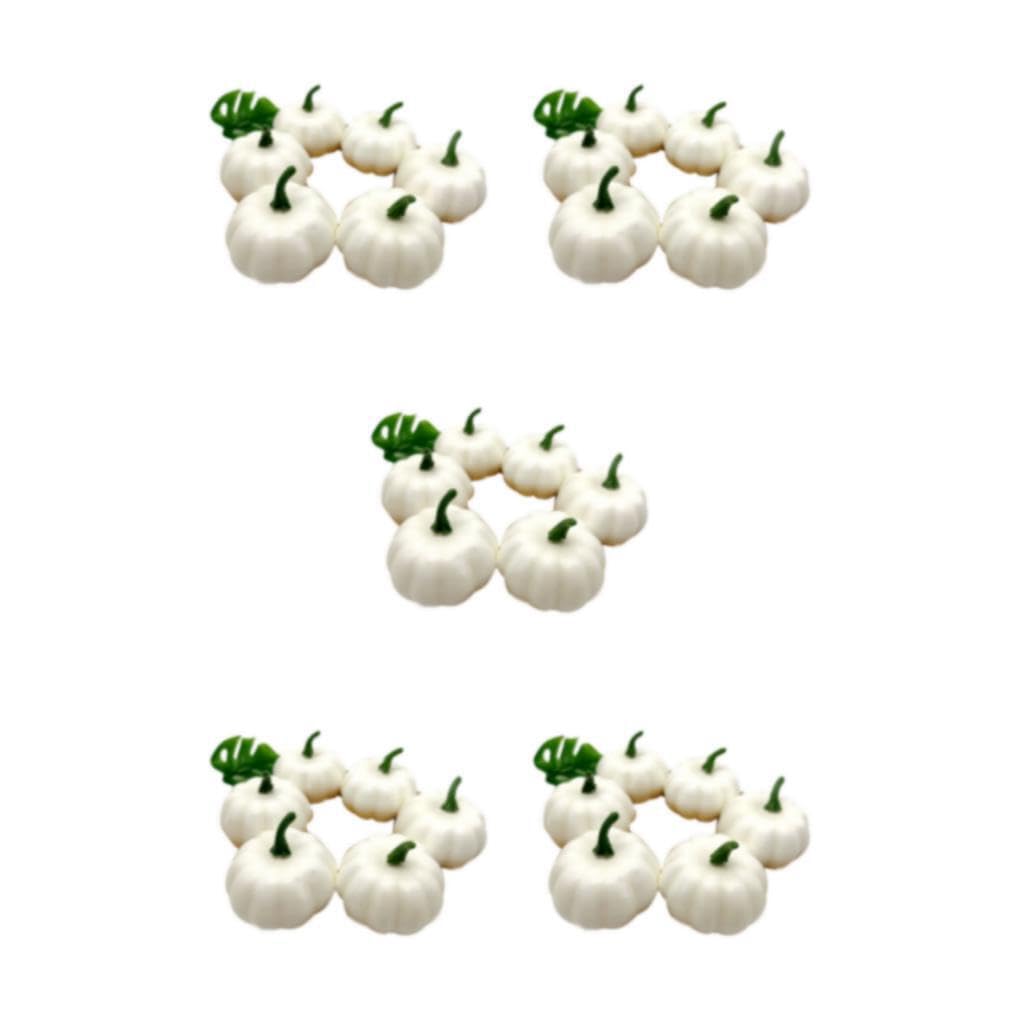 5 Set di Zucca Artificiale di Halloween Durevole e Versatile Zucche Bianche Artificiali Miste a Bassa Manutenzione Zucche Artificiali