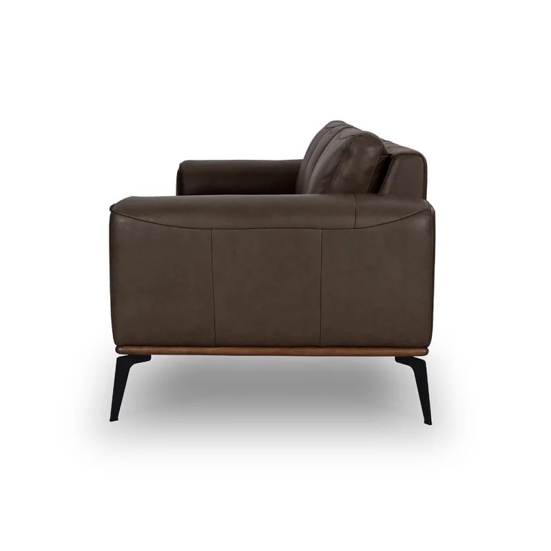 Image of LEGACY OF COMFORT Conley 86'' Leather 3 Seater Sofa Three Seater Lounger for Living Room Offices Hotels (Brown, Three Seater)