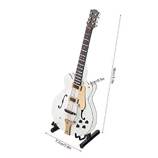 Yinuoday Réplique de guitare électrique miniature blanche de 17,8 cm avec boîte ornementale - Les Beatles, Paul McCartney, John Lennon, RIngo Starr, George Harrison Yinuoday Réplique de guitare électrique miniature blanche de 17,8 cm avec boîte ornementale – Image 2