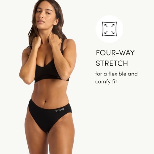 Image of Boody -Classic Bikini -Women's Underwear -Mid Rise, Moderate-Full Coverage Fit -Soft, Flat-Ribbed Waistband -Bamboo Viscose