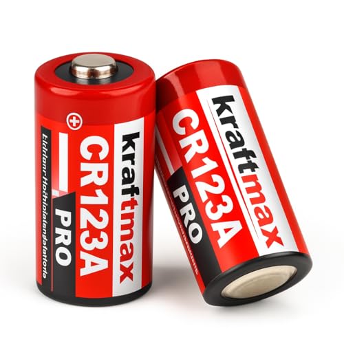 kraftmax 2er Pack CR123A PRO Lithium Batterien 3V – Hochleistungsbatterien für Taschenlampen, Kameras, Alarmanlagen – Nicht wiederaufladbar – Professionelle Energiezellen